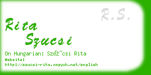 rita szucsi business card